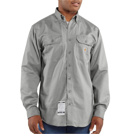 Carhartt Flame Resistant Loose Fit Midweight Twill Long-Sleeve Shirt, Gray, 5XL, REG FRS160-GRY5XLREG